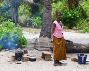 cooking outside in Liberia